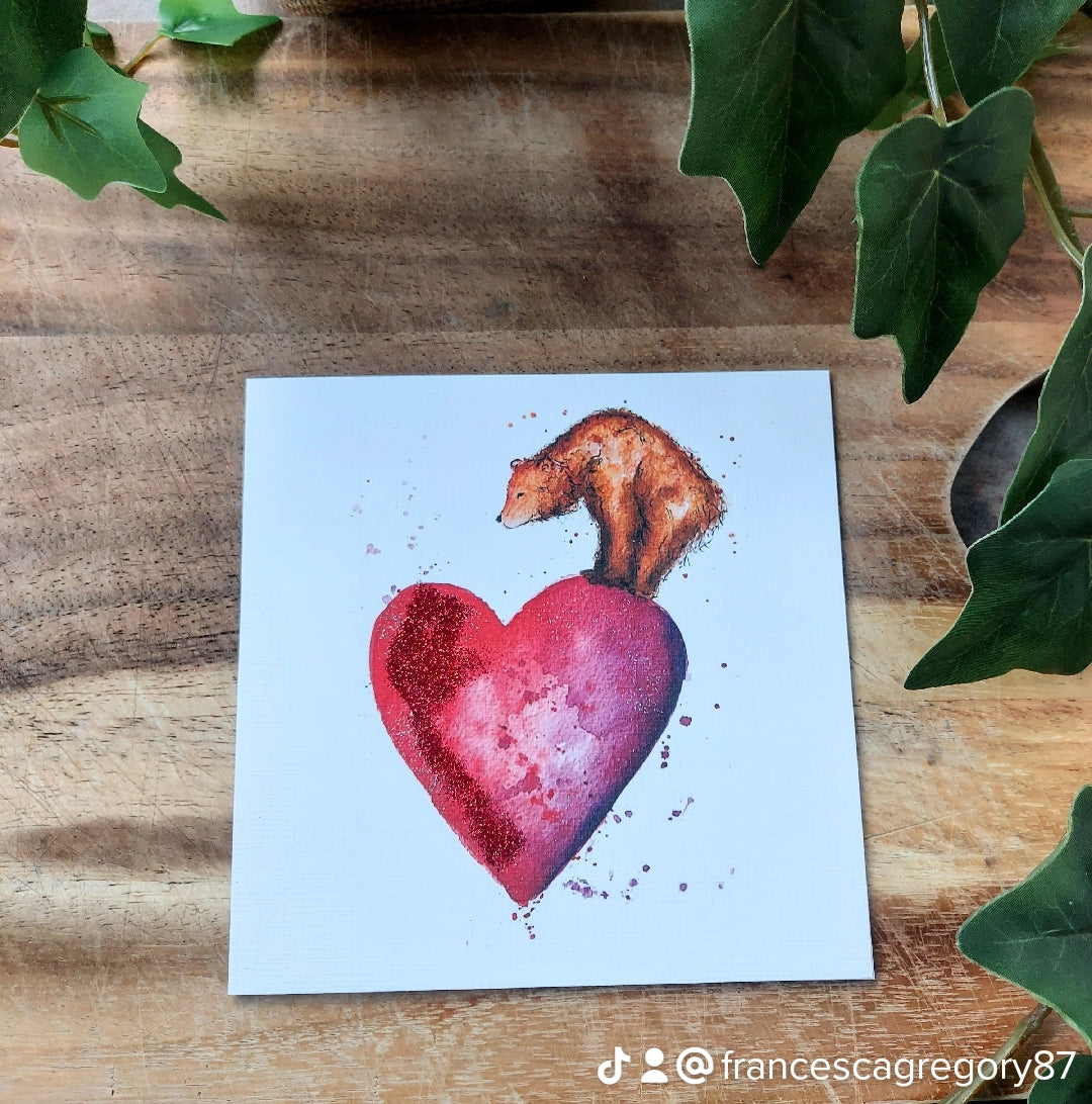 Bear & Heart Greeting Card