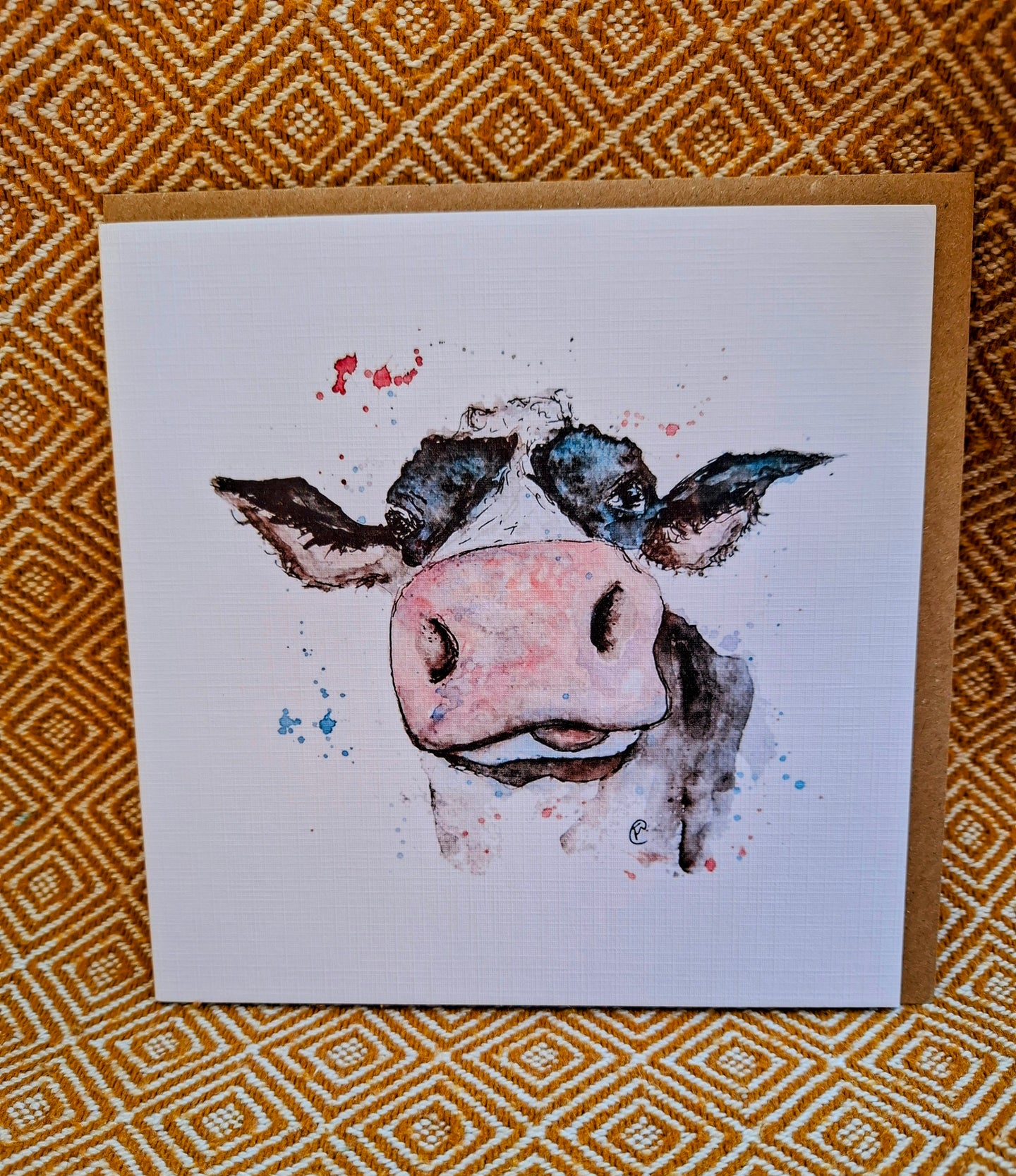 Cheeky black cow Greeting Card