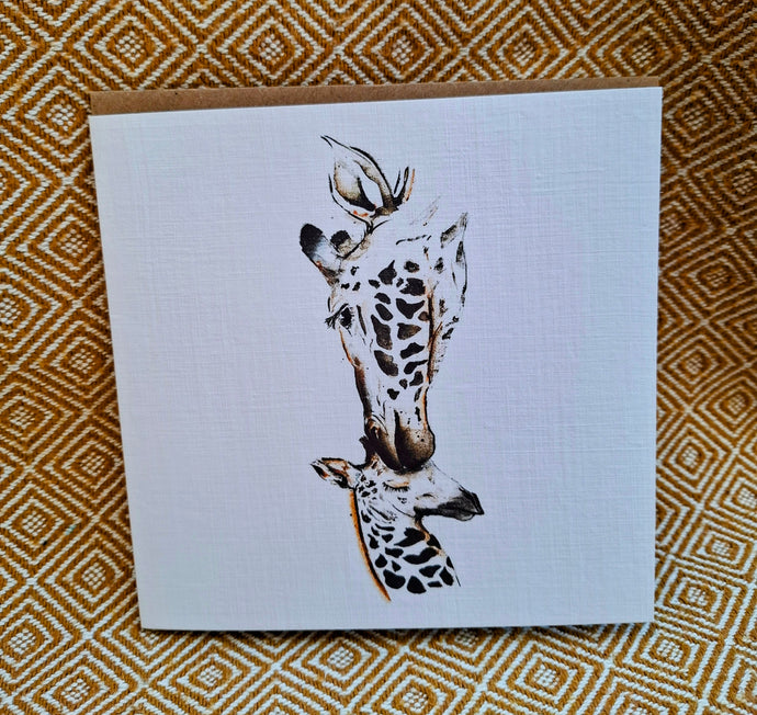 Giraffe Kiss Greeting Card