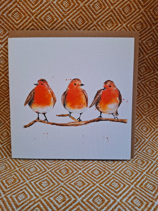 Robin Trio Greeting Card