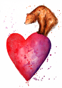 Bear & Heart Print