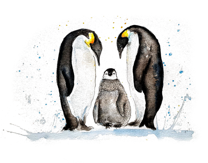 Penguin Family Greeting Card